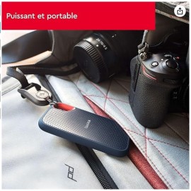 SanDisk 2 To Extreme Disque SSD portable, USB-C USB 3.2 Gén. 2, Disque SSD NVMe externe, jusqu'à 1050 Mo/s Résistance à la poussière et à l'eau classée IP65