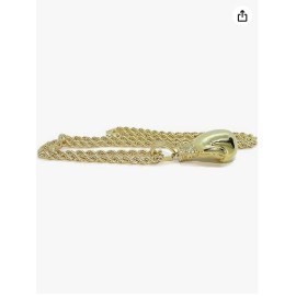 Never say Never Collier en or pour homme avec gant de boxe en or et cordon de 4,00 mm. 22.50 gr tout en or 18 carats